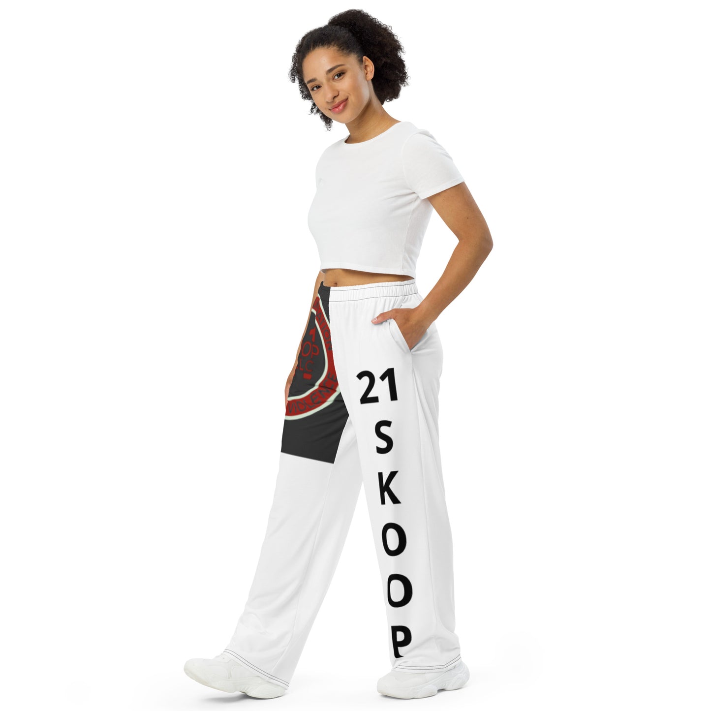 All-over print unisex wide-leg pants