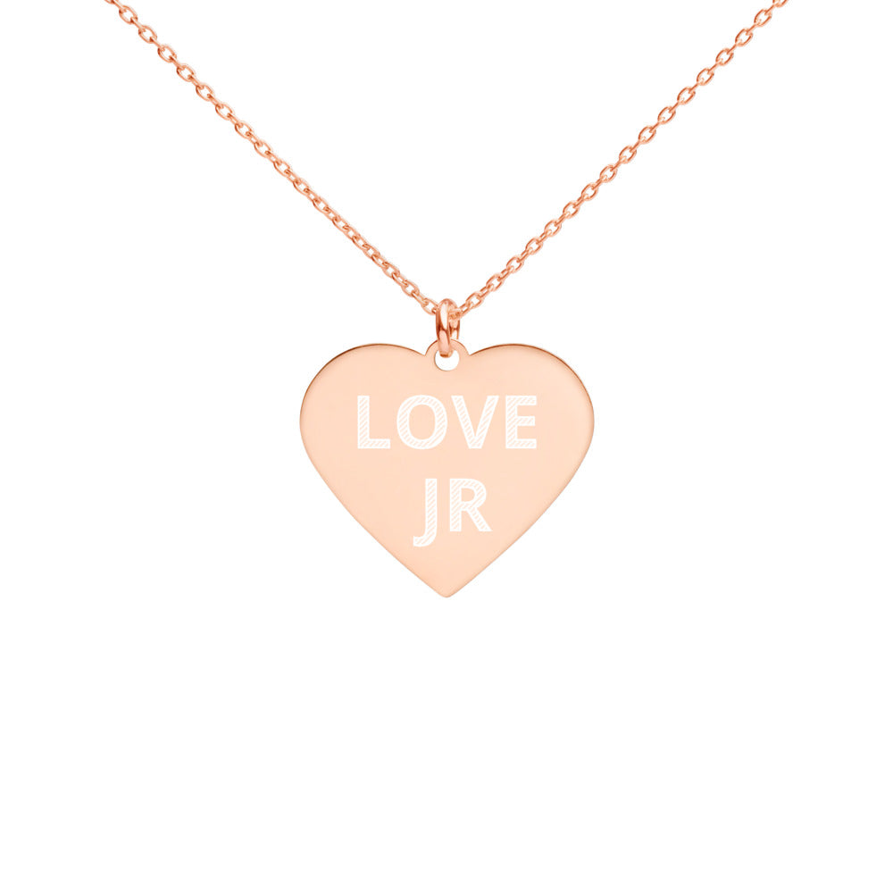 Engraved Silver Heart Necklace