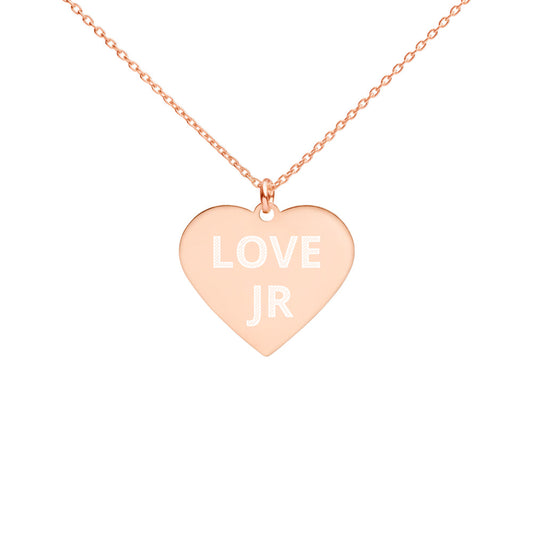 Engraved Silver Heart Necklace