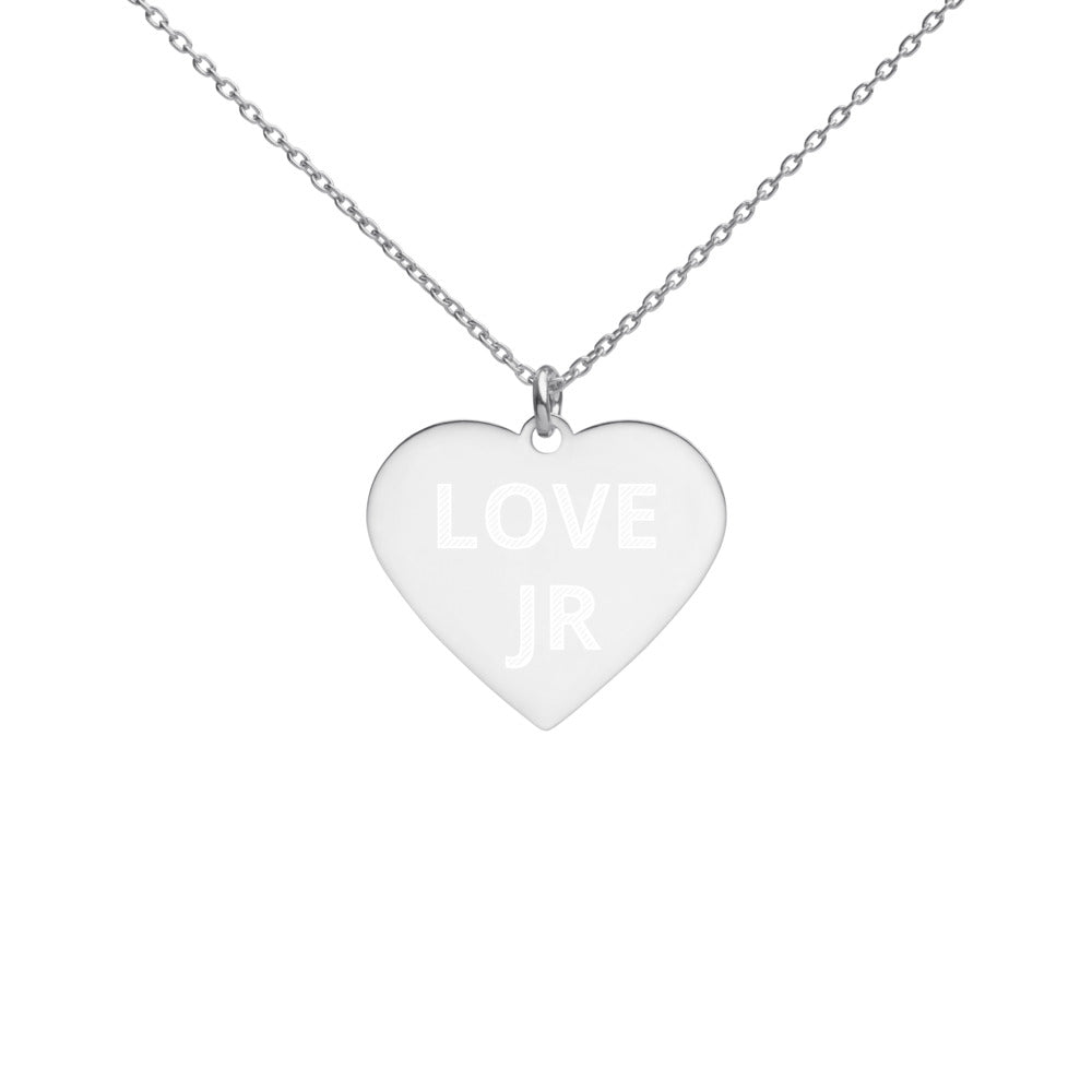 Engraved Silver Heart Necklace