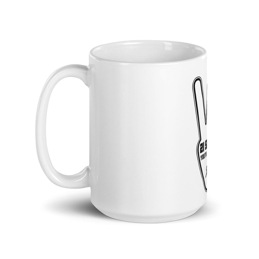 White glossy mug